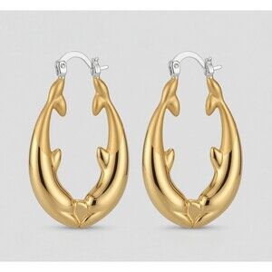 Kissing Dolphin Hoop Earrings